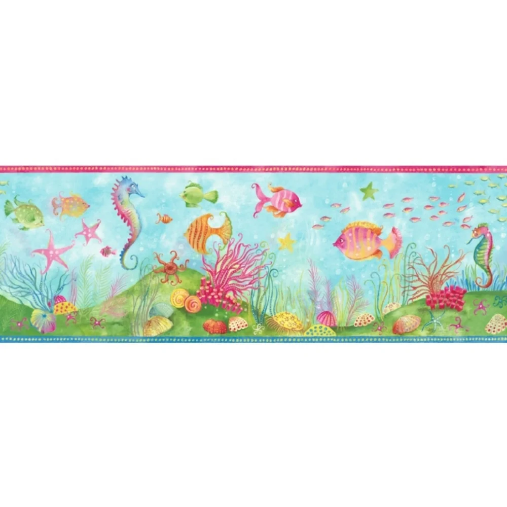 Wallpaper Border Flirty Fun Fishes Kids Bathroom